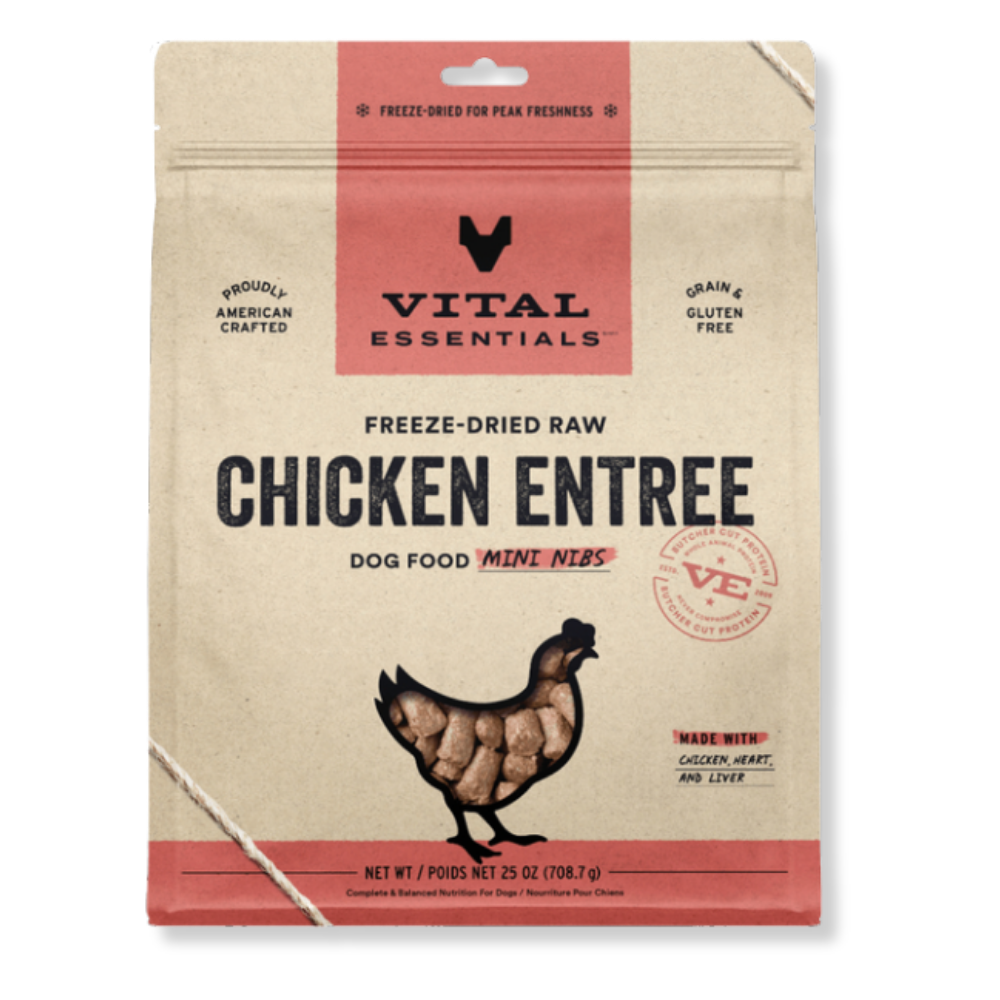 Vital Essentials Freeze-Dried Raw Chicken Entrée for Dogs - Mini Nibs