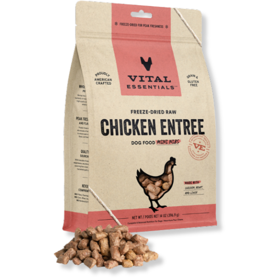 Vital Essentials Freeze-Dried Raw Chicken Entrée for Dogs - Mini Nibs - 14 oz