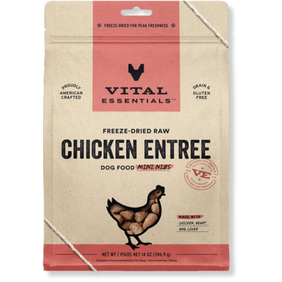 Vital Essentials Freeze-Dried Raw Chicken Entrée for Dogs - Mini Nibs - 14 oz