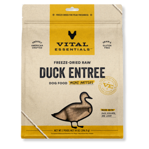 Vital Essentials Freeze-Dried Raw Duck Entrée for Dogs - Mini Patties - 14 oz