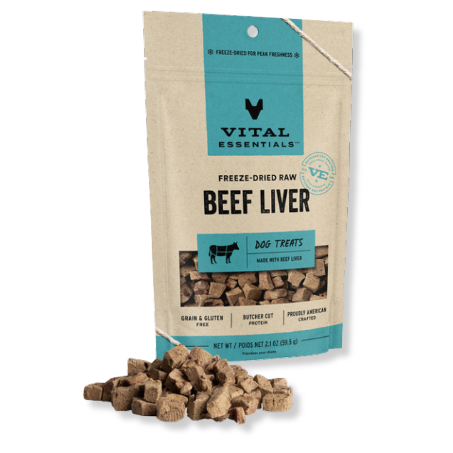 Vital Essentials Freeze-Dried Raw Beef Liver Dog Treats - 2.1 oz