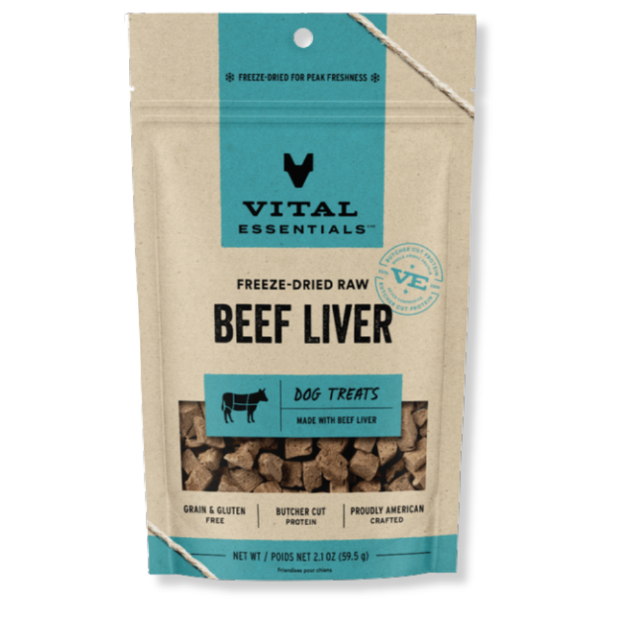 Vital Essentials Freeze-Dried Raw Beef Liver Dog Treats - 2.1 oz