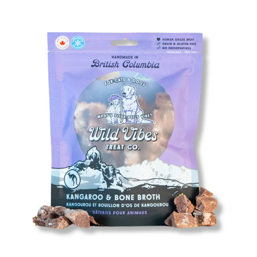 Wild Vibes Treat Co. Kangaroo and Bone Broth Treats - 58 g